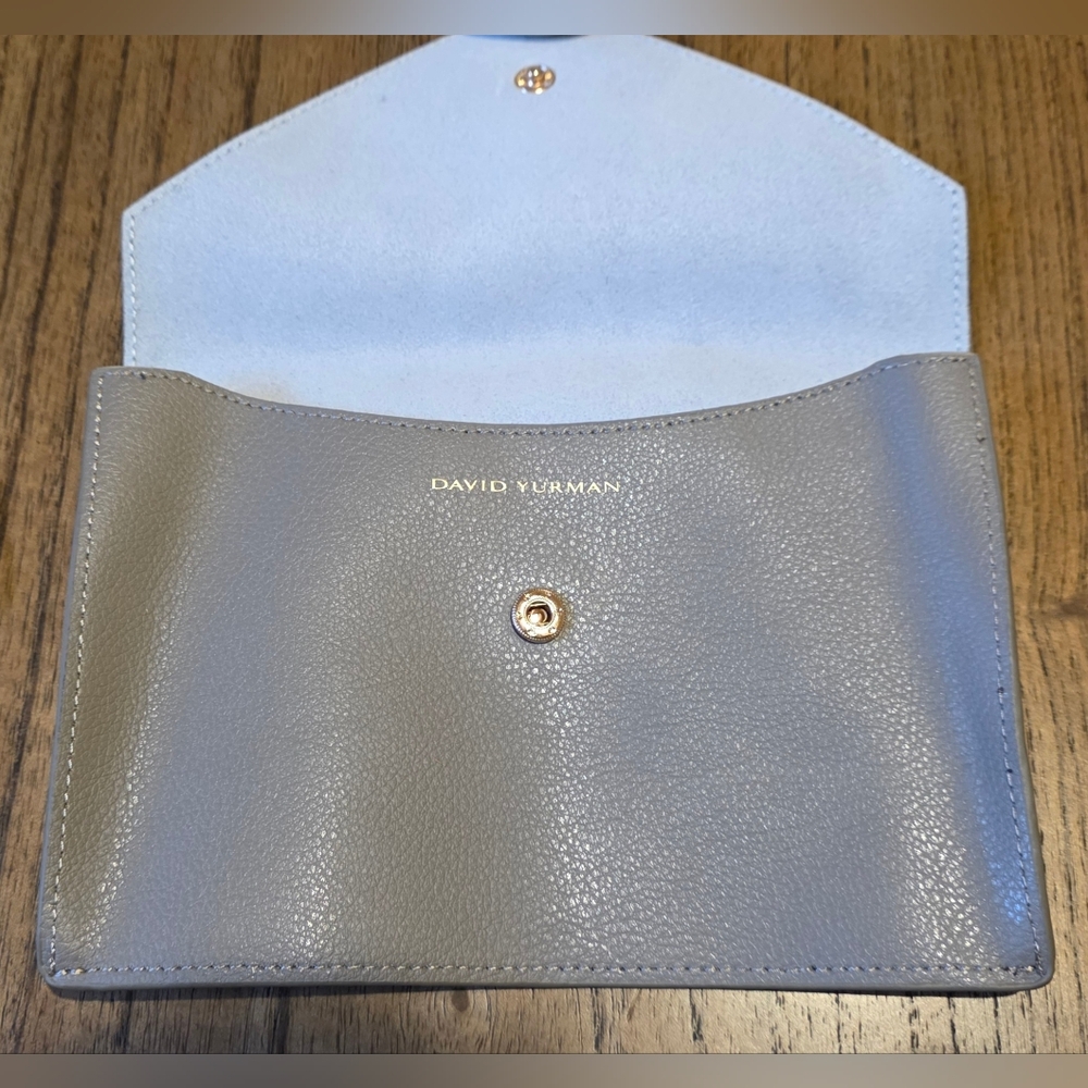 David Yurman gray genuine leather travel Clutch